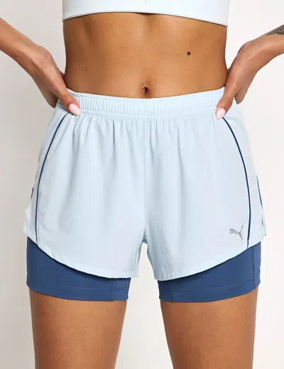 Puma Women's Velocity 2in1 3" Running Shorts In Blue