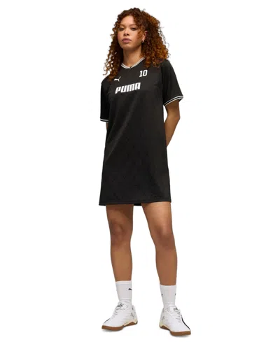 Puma Women's V-neck Relaxed Jersey Dress In Multi