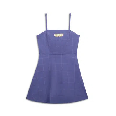 PUMA PUMA WOMEN'S WARDROBE ESSENTIALS BRIGHT LIGHTS NYC FLARED SHORT DRESS
