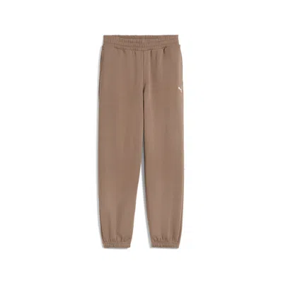 Puma Women's Wardrobe Essentials Relaxed Sweatpants In Brown