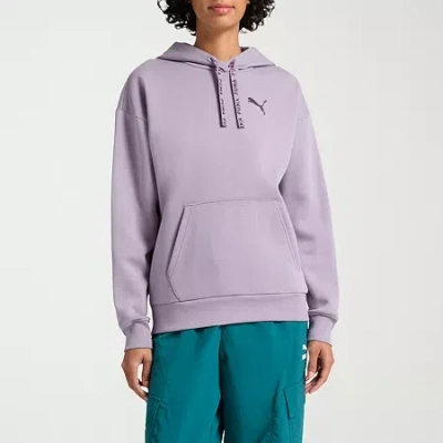 Puma Womens All Dressed Up Fleece Hoodie In Purple