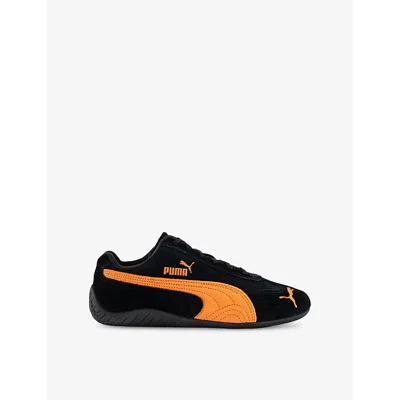 Puma Womens Black Rickie Orange Speedcat Og Logo-print Suede Low-top Trainers