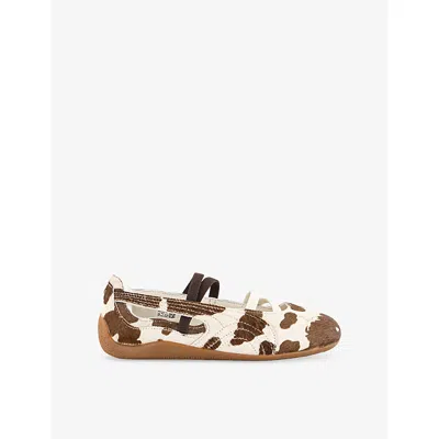 PUMA WOMENS SPEEDCAT BALLET PONY-HAIR EFFECT TRAINERS COW PRINT BROWN EUR 37 / 4 UK
