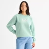 Puma Womens Crew Neck Long Sleeve Sweatshirt In Green
