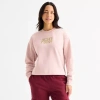 Puma Womens Crew Neck Long Sleeve Sweatshirt In Pink
