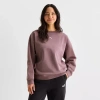Puma Womens Crew Neck Long Sleeve Sweatshirt In Purple