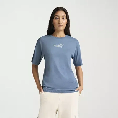 Puma Womens Crew Neck Short Sleeve Active T-shirt In Blue