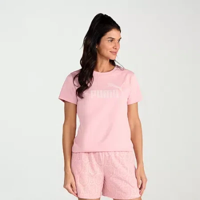 Puma Womens Crew Neck Short Sleeve Active T-shirt In Pink