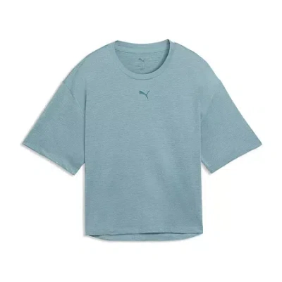 Puma Womens Crew Neck Short Sleeve Active T-shirt In Blue