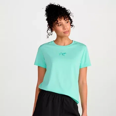 Puma Womens Crew Neck Short Sleeve Active T-shirt In Green