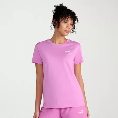 Puma Womens Crew Neck Short Sleeve Active T-shirt In Pink