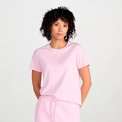 Puma Womens Crew Neck Short Sleeve Active T-shirt In Pink