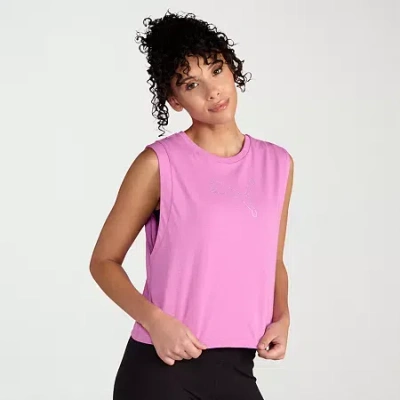 Puma Womens Crew Neck Sleeveless Active Tank Top In Pink