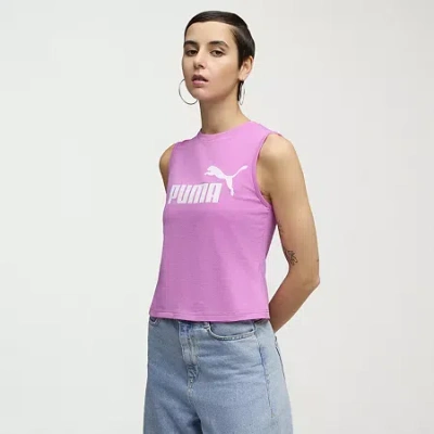 Puma Womens Crew Neck Sleeveless Active Tank Top In Pink