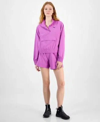 PUMA WOMENS ESSENTIAL ESSENTIAL RIPSTOP PULLOVER JACKET SHORTS