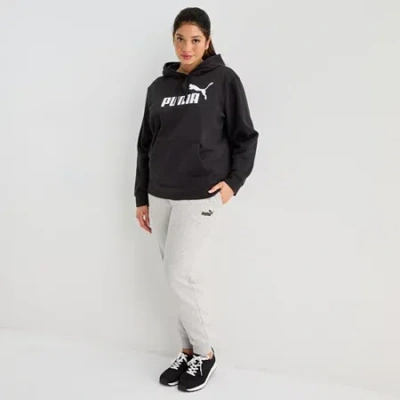 Puma Womens Essential Fleece Jogger Sweatpant Plus In Gray