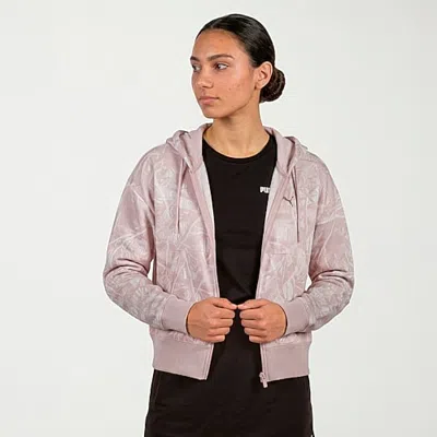 Puma Womens Hooded Long Sleeve Sweatshirt In Pink