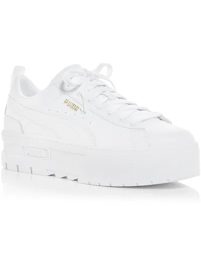 Puma Womens Leather Lifestyle Casual And Fashion Sneakers In White