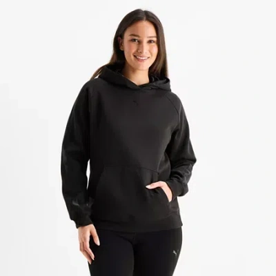 Puma Womens Long Sleeve Fleece Active Hoodie In Black