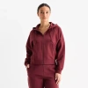 Puma Womens Long Sleeve Fleece Zipper Active Hoodie In Red