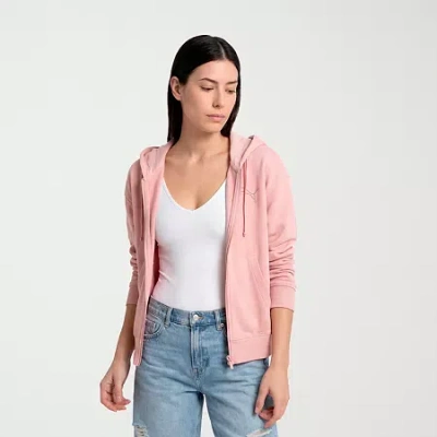 Puma Womens Long Sleeve Zipper Active Hoodie In Pink