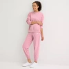 Puma Womens Mid Rise Cuffed Jogger Sweatpants In Pink