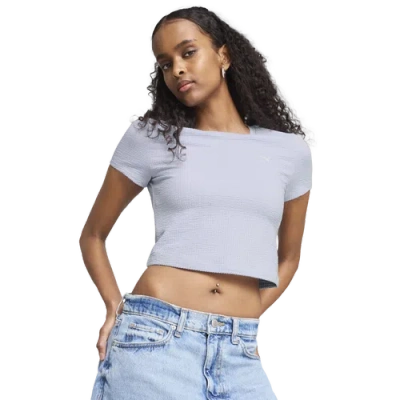 Puma Womens  Dare To Textured Baby Tee In Blue