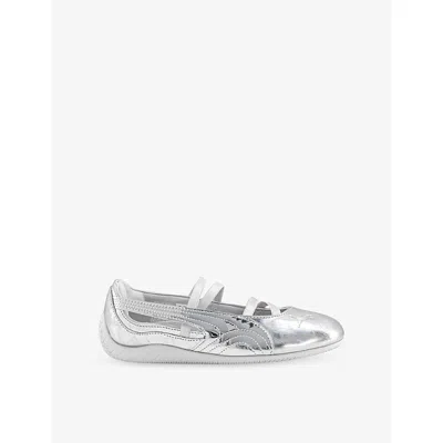 Puma Womens  Speedcat Leather Ballet Flats In Silver Feather