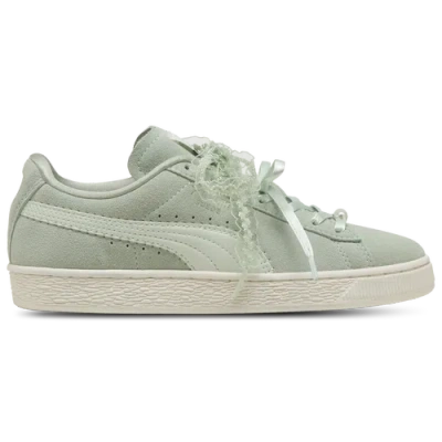 Puma Womens  Suede Bloom In Soft Grass/sage Glow