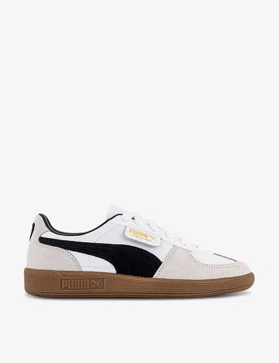 PUMA WOMENS PUMA PALERMO LOGO-TAB SUEDE LOW-TOP TRAINERS