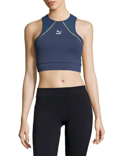 Puma Womens Racerback Summer Reload Sports Bra In Sargasso Sea In Blue