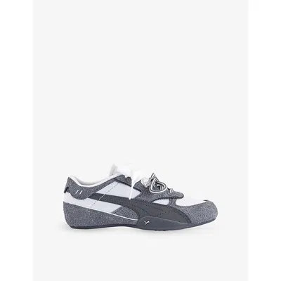 Puma Womens Slate Sky Gum Bella Mina Suede Trainers Eur 39.5 / 6.5 Uk In Gray