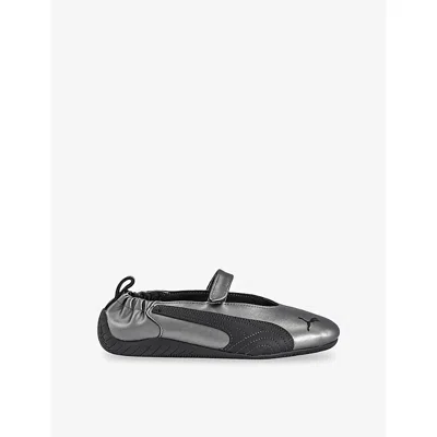 Puma Womens Speedcat Fleur Leather Ballet Flats Aged Silver Flat Dark Gr Eur 37.5 / 4.5 Uk