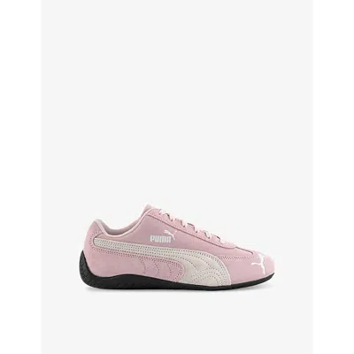 PUMA WOMENS WHISP OF PINK WHITE SPEEDCAT OG SUEDE LOW-TOP TRAINERS