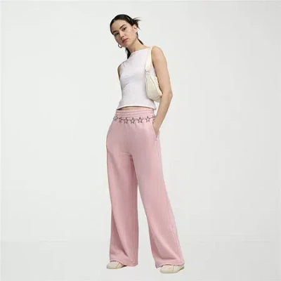 Puma Womens Wide Leg High Rise Sweatpant In Pink