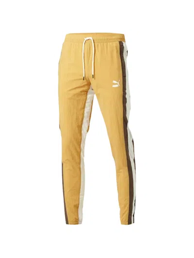 Puma Woven Stripe Track Pants In Yellow