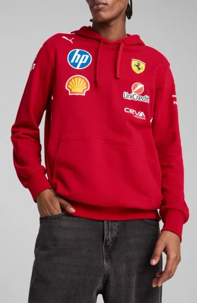 Puma X 2025 Scuderia Ferrari Hp Driver Hoodie In Red