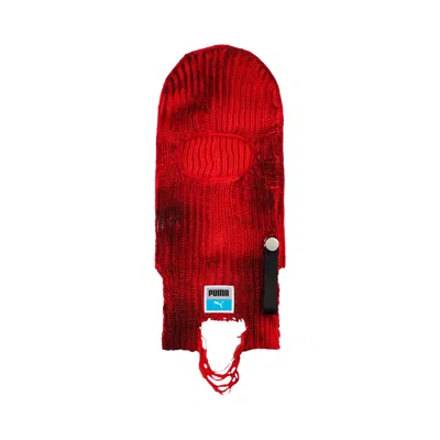 Pre-owned Puma X A$ap Rocky Knitted Balaclava Hats 'red/black' | Men's Size Onesize
