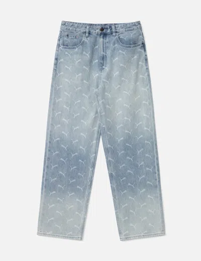 PUMA PUMA X A$AP ROCKY LASER MONOGRAM DENIM PANTS