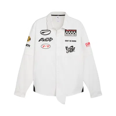 Pre-owned Puma X A$ap Rocky Layered Pit Crew Button Down ' White' | Men's Size L