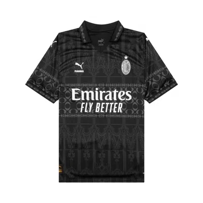 Pre-owned Puma X Ac Milan X Pleasures Soccer Jersey 'dark Version' In Black