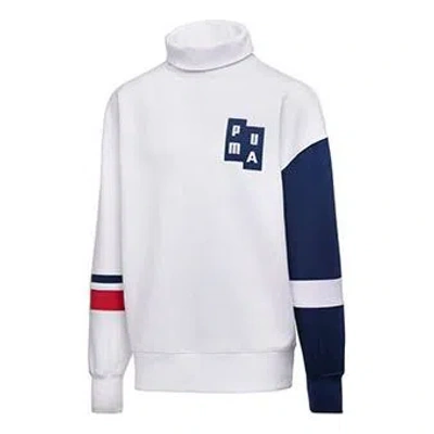 Puma X Ader Crossover Turtleneck Contrasting Colors Pullover Couple Style White