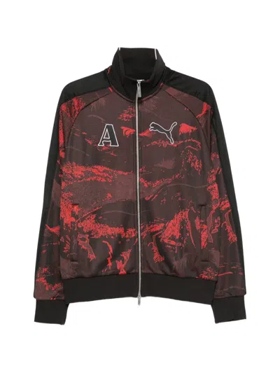 Puma X Ahluawalia T7 Abstract-print Logo-patch Sweatshirt In Black