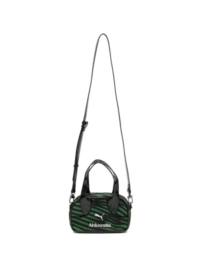 Puma X Ahluwalia Mesh-knit Cross Body Bag In Black