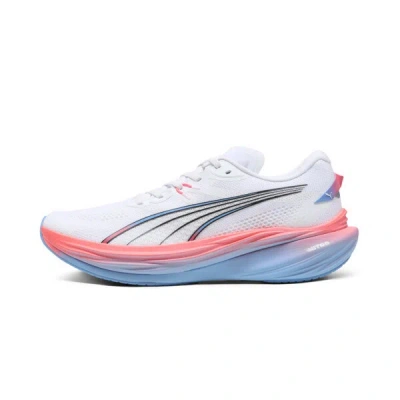 Puma X Alex Toussaint Deviate Nitro™ 3 Men's Running Shoes In White-team Light Blue- Silver