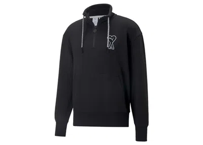 Pre-owned Puma X Ami Half Zip Sweatshirt In Black