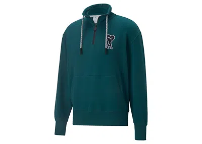Pre-owned Puma X Ami Half Zip Sweatshirt In Varsity Green