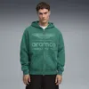 Puma X Aston Martin Aramco F1® Team Men's Zip-up Hooded Sweatshirt In Green