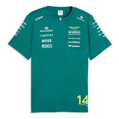 Puma X Aston Martin Aramco F1 Team Replica Alonso T-shirt 'green Lux' In Blue