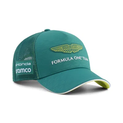 Puma X Aston Martin Aramco F1® Team Replica Stroll Trucker Hat In Green